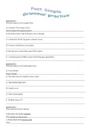 English Worksheet: Past Simple