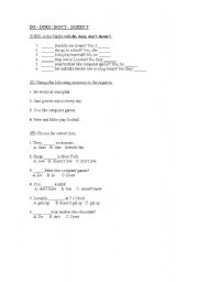 English Worksheet: Auxiliary do/does