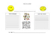 English worksheet: Likes and dislikes