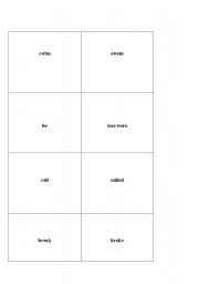 English worksheet: Go fish- Present and past tense verb matching game