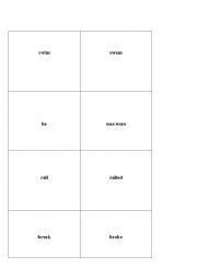 English Worksheet: Go fish- Present and past tense verb matching game