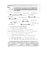 English Worksheet: Animal Similes