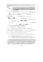 English worksheet: Animal similes (Answers)