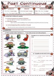 English Worksheet: Past Continuous