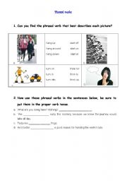 English worksheet: Phrasal verbs 1