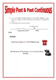 English Worksheet: Time line: Simple Past & Past Continuous 2/2