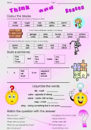 English Worksheet: Think and Reason