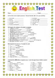 English Worksheet: Quiz