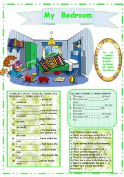 English Worksheet: My Bedroom