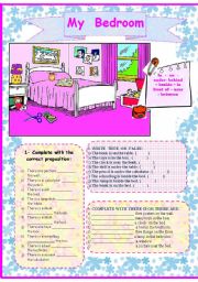 English Worksheet: My Bedroom