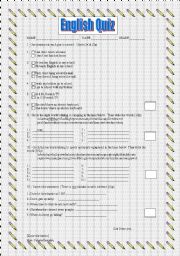 English worksheet: Quiz