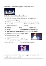 English Worksheet: simple past affirmattive regular and irregular verbs