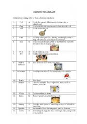 English Worksheet: cooking vocabulary