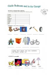 English worksheet: bedroom and the garage