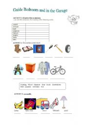 English Worksheet: bedroom and the garage