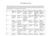 English Worksheet: Debating - The Argument Game