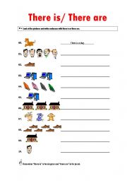 English Worksheet: There is - there are