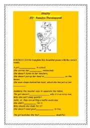 English Worksheet: Study (POEM)