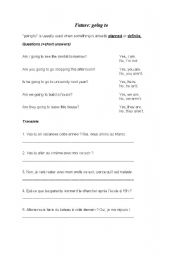 English Worksheet: Future: going to (questions)