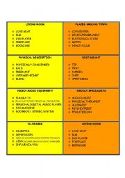 English Worksheet: TABOO - PRE INTERMEDIATE _ 16 CARDS