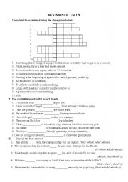 English Worksheet: Exercises for unit 9 English 11