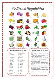 FRUIT AND VEGETABLES - ESL worksheet by majocar