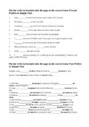 English worksheet: Using Past