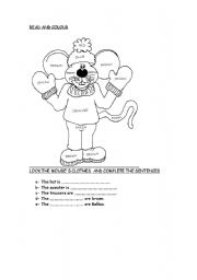 English Worksheet: COLOUR THE MOUSE