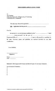 English Worksheet: Cover Letter