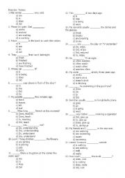 English Worksheet: Tenses