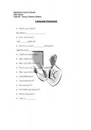 English worksheet: Language -greeting