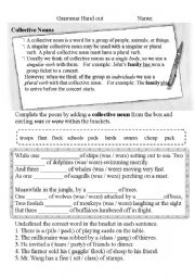 English Worksheet: Collective Nouns