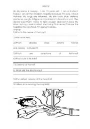 English Worksheet: Reading Comprehension and Wh questions Athsma