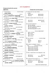 English Worksheet: -ed or -ing adjectives