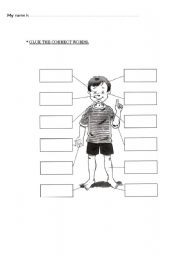 English Worksheet: Glue the missing body parts (words only)