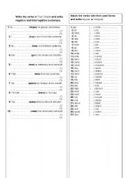 English Worksheet: simple past