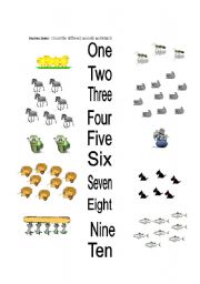 English Worksheet: Number Activity