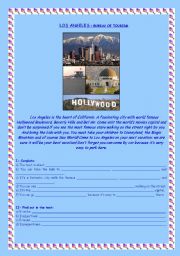 English Worksheet: Los Angeles - bureau of tourism