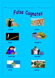 English worksheet: False cognates