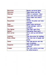 English worksheet: Work activities
