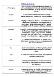 English Worksheet: Disease