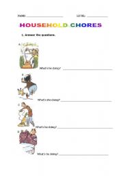 English worksheet: Household chores