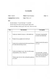 English worksheet: Lesson Plan