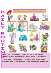 English Worksheet: Daily Routine