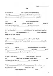 English worksheet: Present simple/progressive