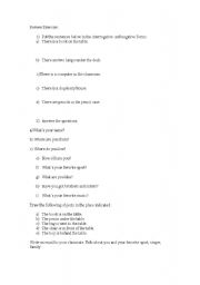 English worksheet: Review exercise for elementary 1 students