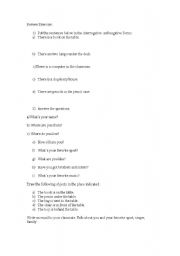 English Worksheet: Review exercise for elementary 1 students