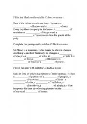 English Worksheet: some fill up exercises in collective nouns