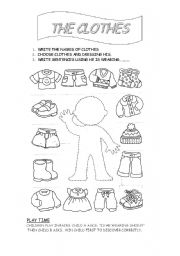 English Worksheet: the clothes