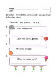 English worksheet: Articles